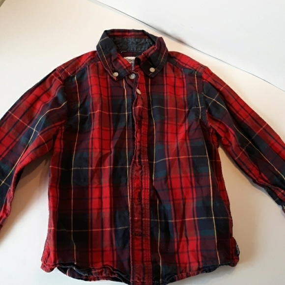 Oshkosh 'B Gosh red plaid 3t shirt - Picture 1 of 3